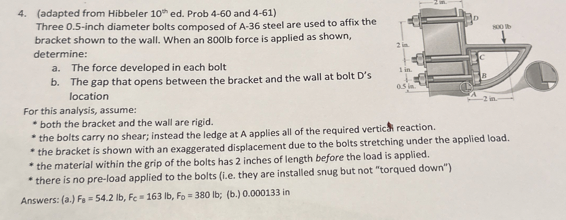 ( adapted from Hibbeler 1 0 t h ed . Prob 4 - 6 0