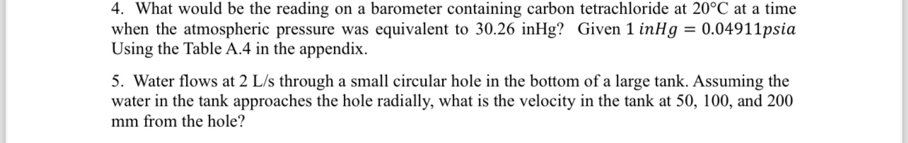 What would be the reading on a barometer
