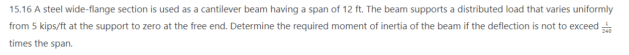 1 5 . 1 6 A steel wide - flange section is used