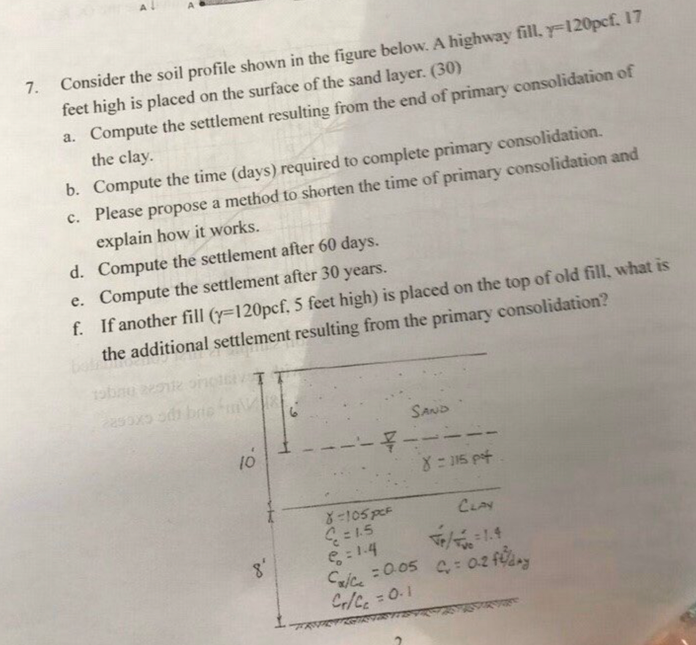 Consider the soil profile shown in the figure