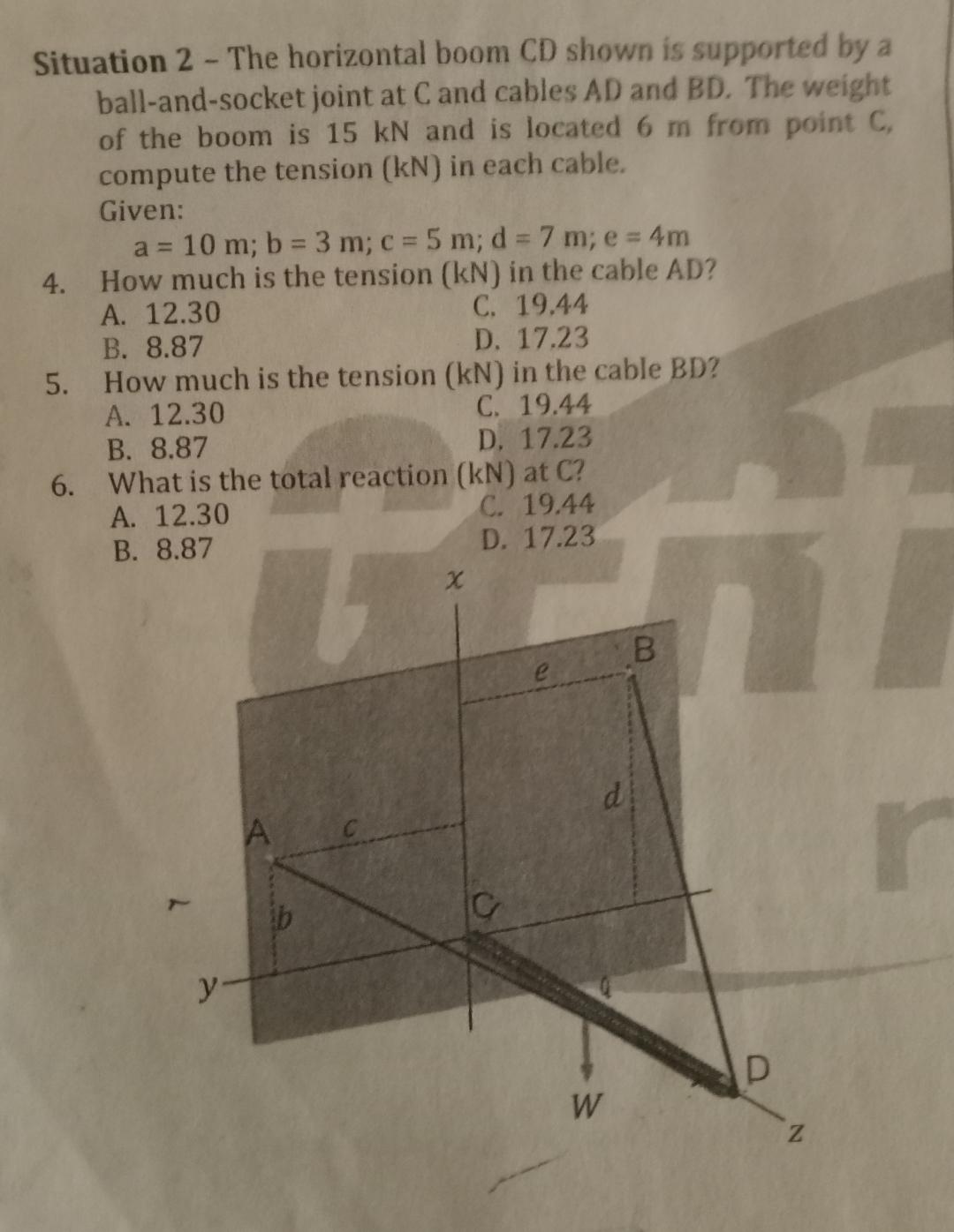Situation 2 - The horizontal boom CD shown is