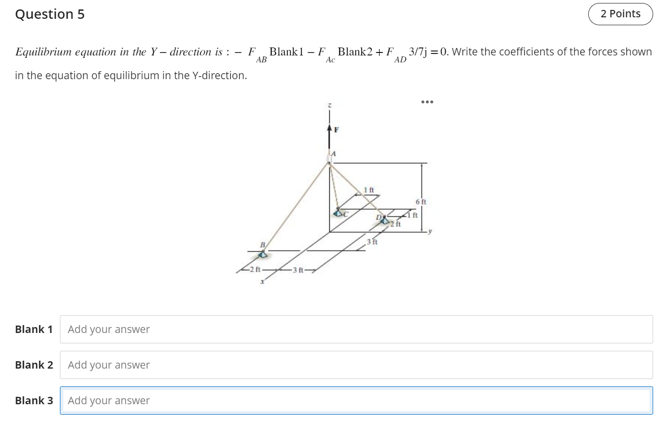 Question 5 Equilibrium equation in the Y -