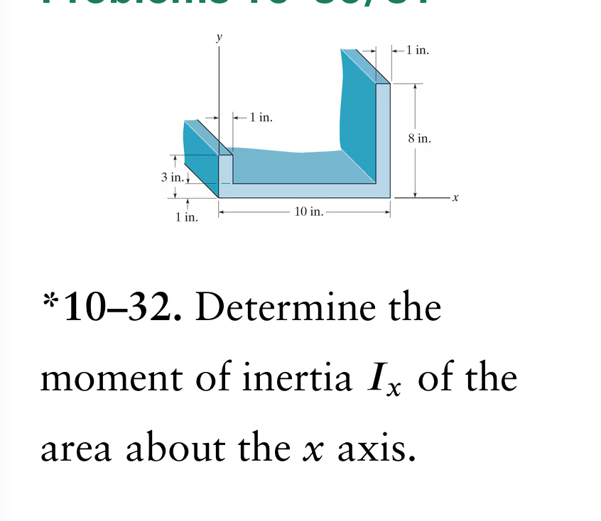 * 1 0 - 3 2 . Determine the moment of inertia I x