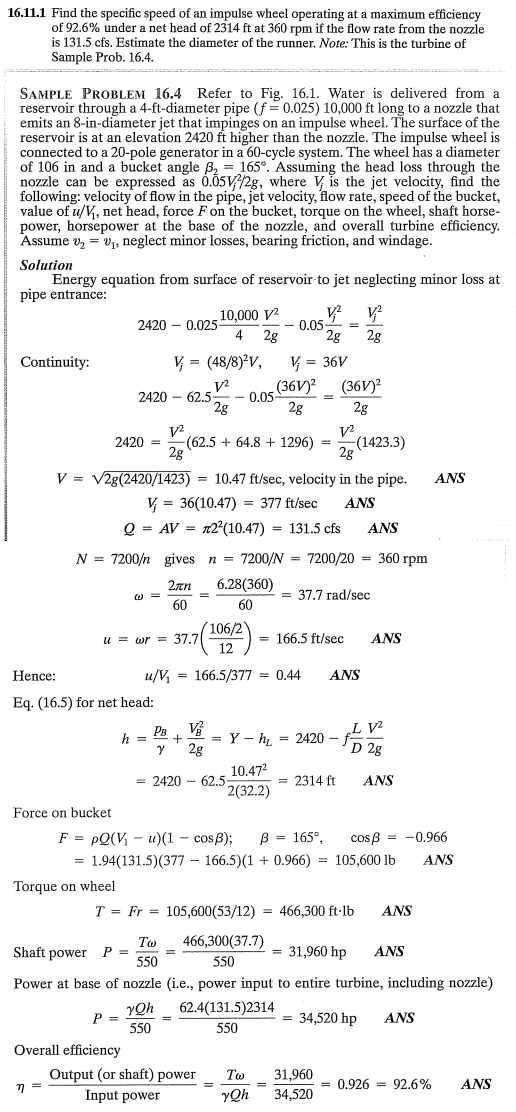 Use sample problem 1 6 . 4 as reference to answer