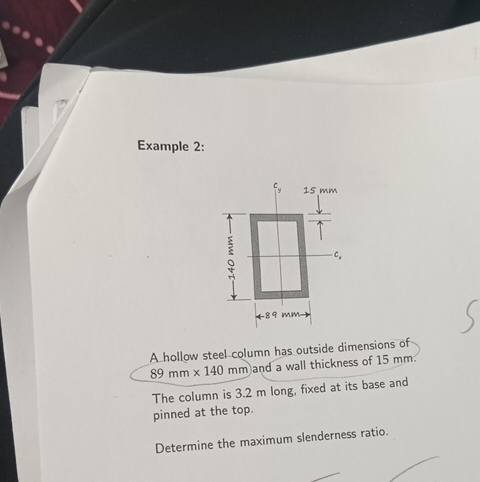 Example 2 : A hollow steel column has outside