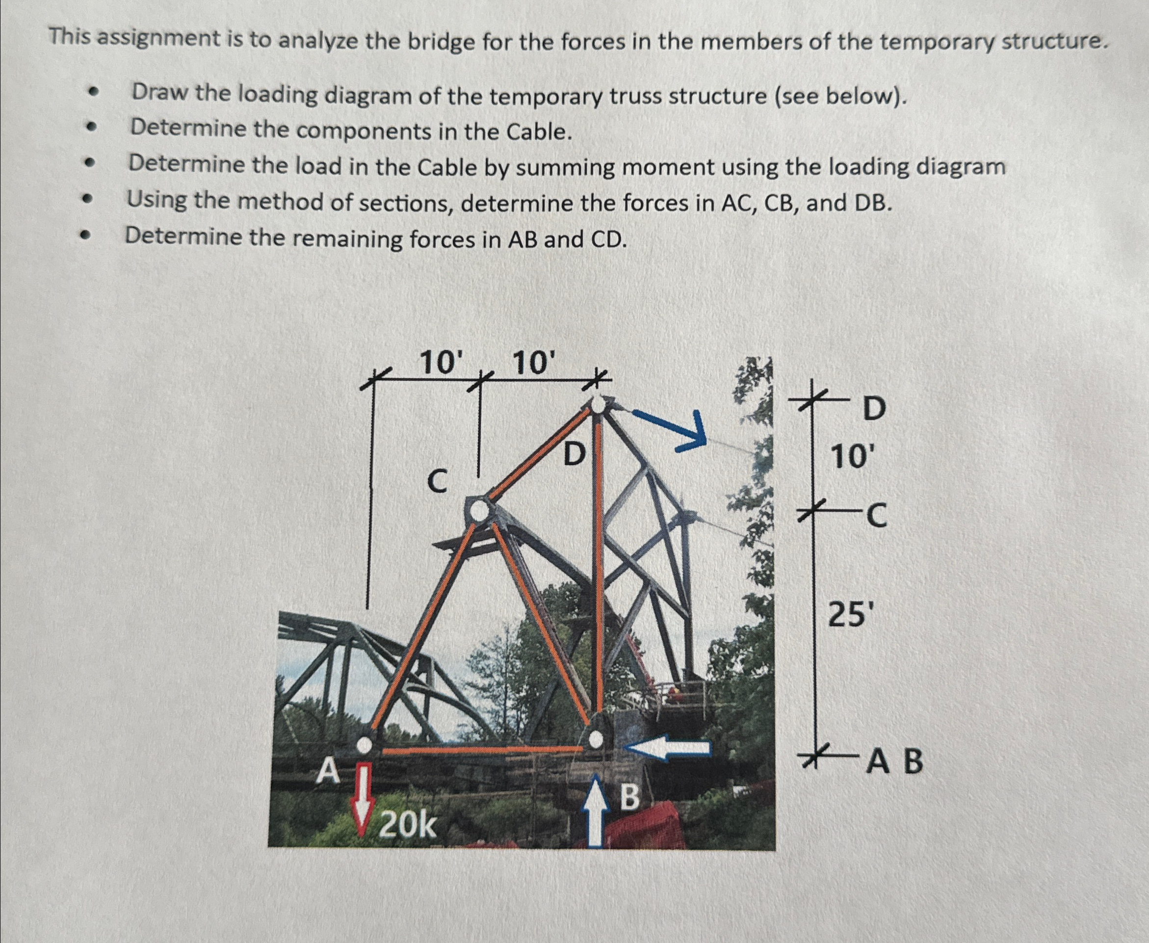 This assignment is to analyze the bridge for the