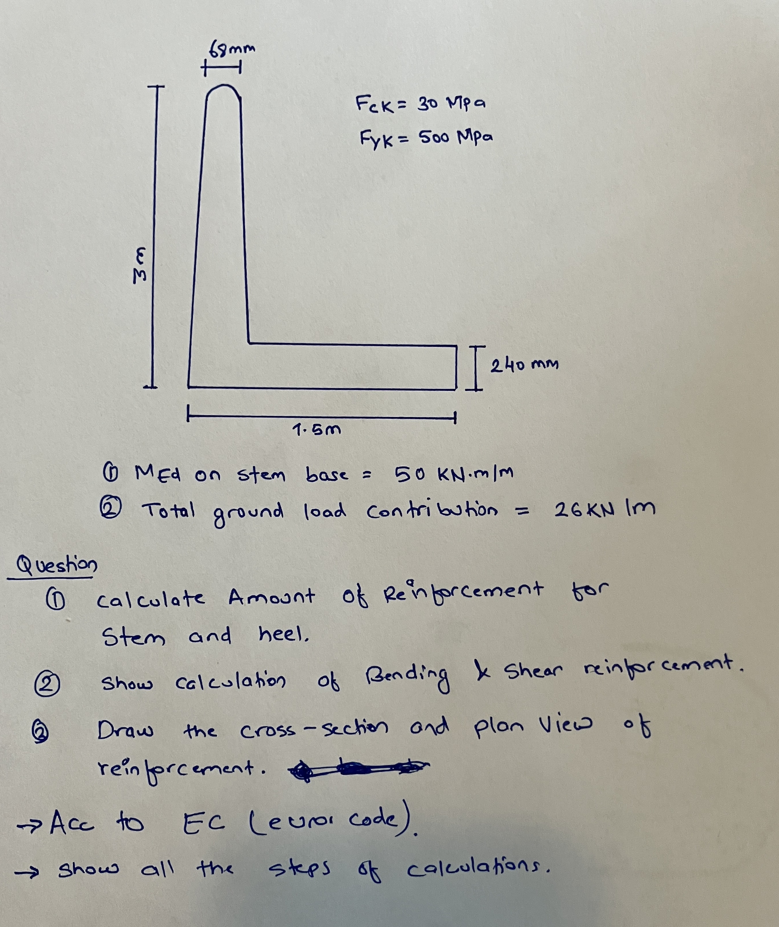 ( 1 ) Med on stem base = 5 0 k N * m m ( 2 )