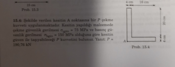 1 5 cm Proh. 1 5 3 1 5 . 4 : Sekilde verilen