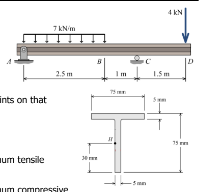 g . For a cross - section 2 m to the right of A ,