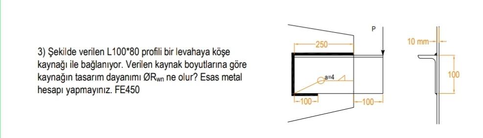 ekilde verilen L 1 0 0 * * 8 0 profili bir