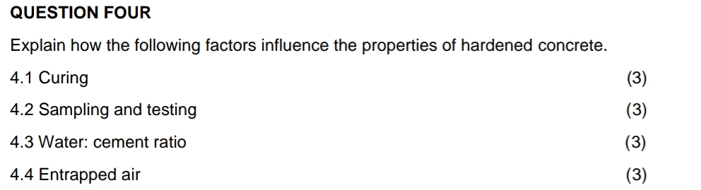 QUESTION FOUR Explain how the following factors