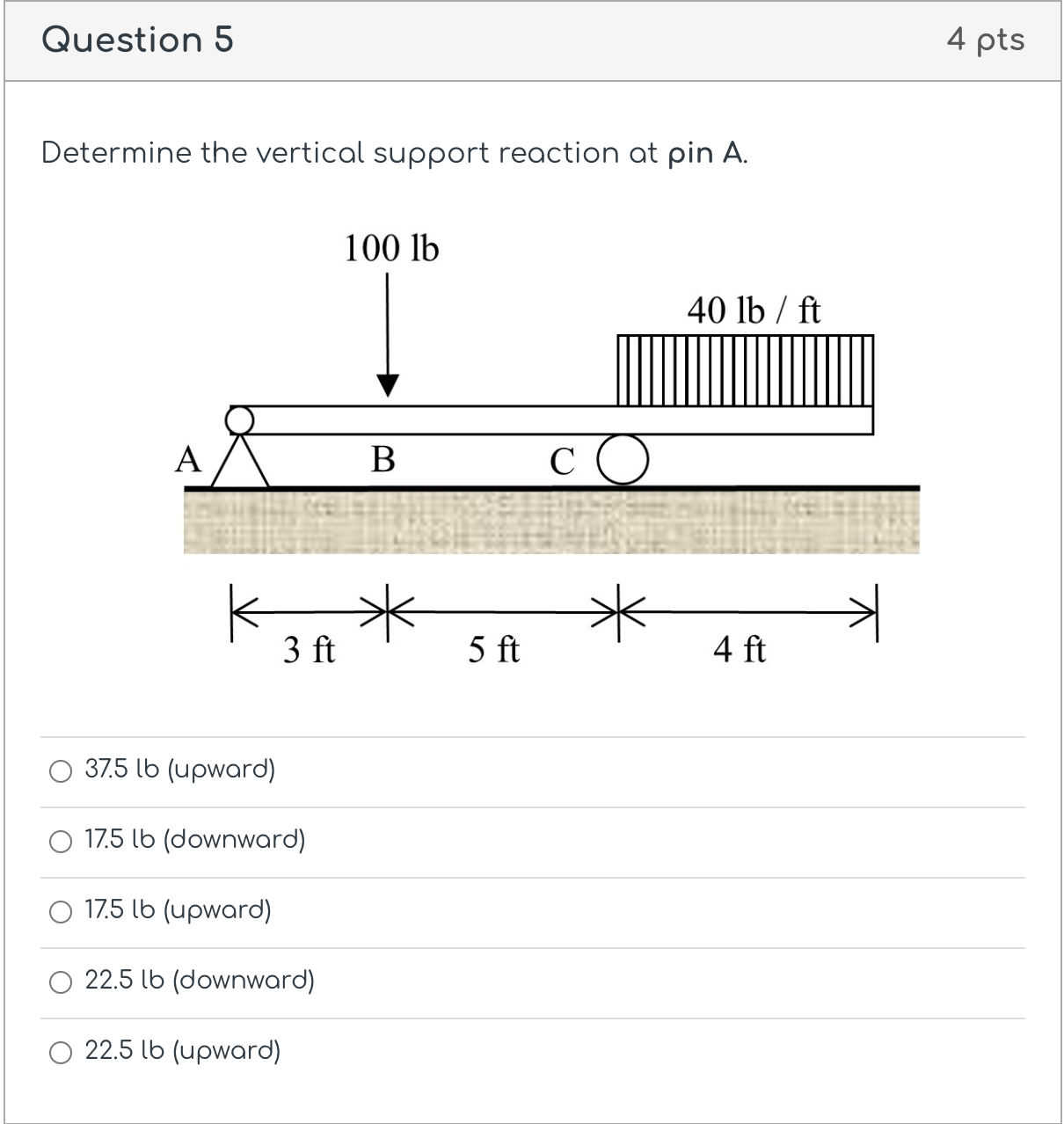 Question 5 Determine the vertical support