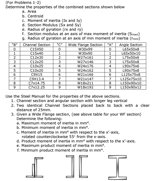 ( For Problems 1 - 2 ) NOTE: C = W 2 4 x 1 6 2
