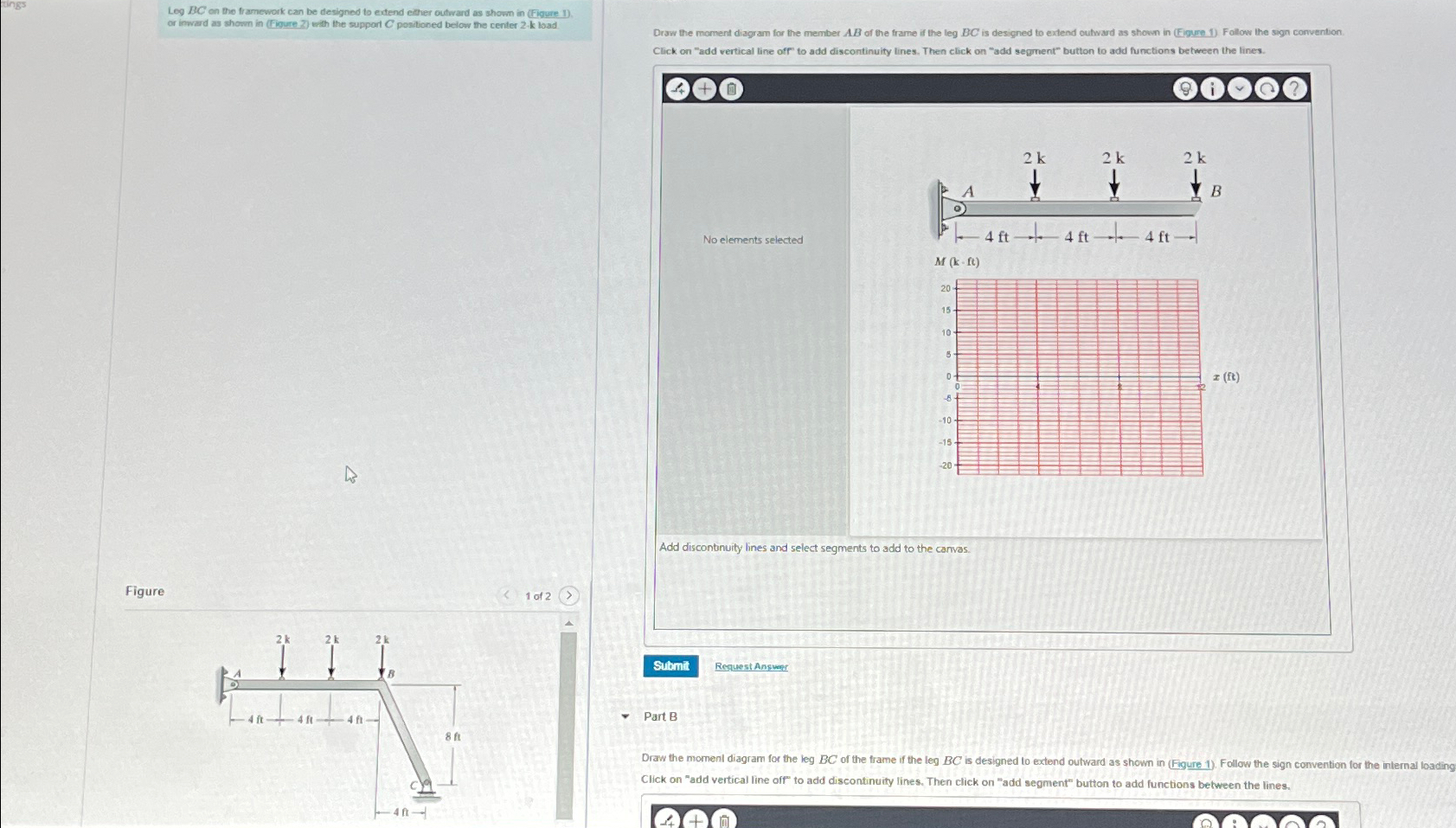 Leg B C on the framevork can be designed to