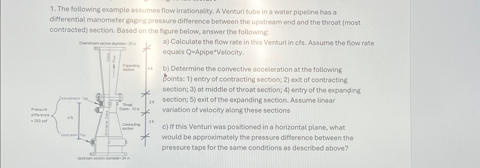 The following example assumes flow irrationality.