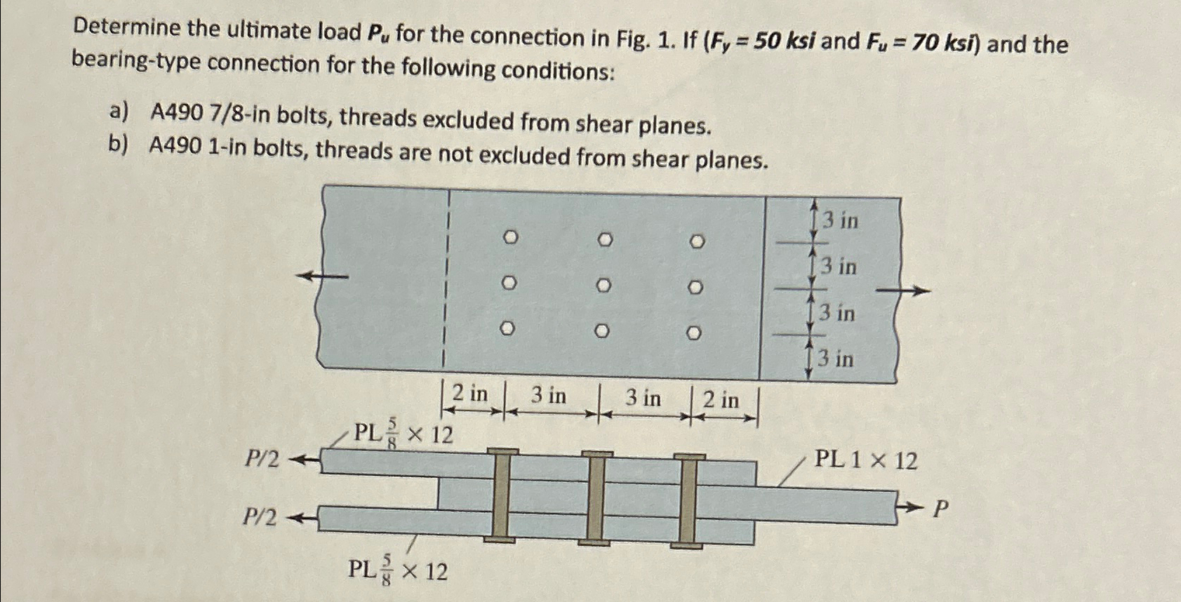 Determine the ultimate load P u for the