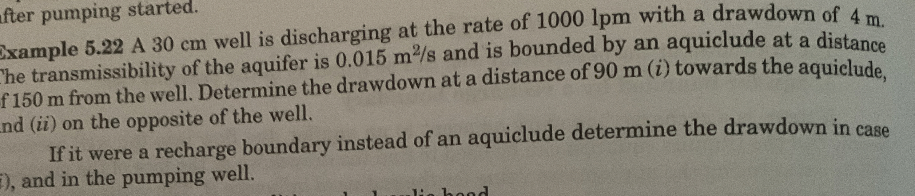 A 3 0 c m well is discharging at the rate of 1 0