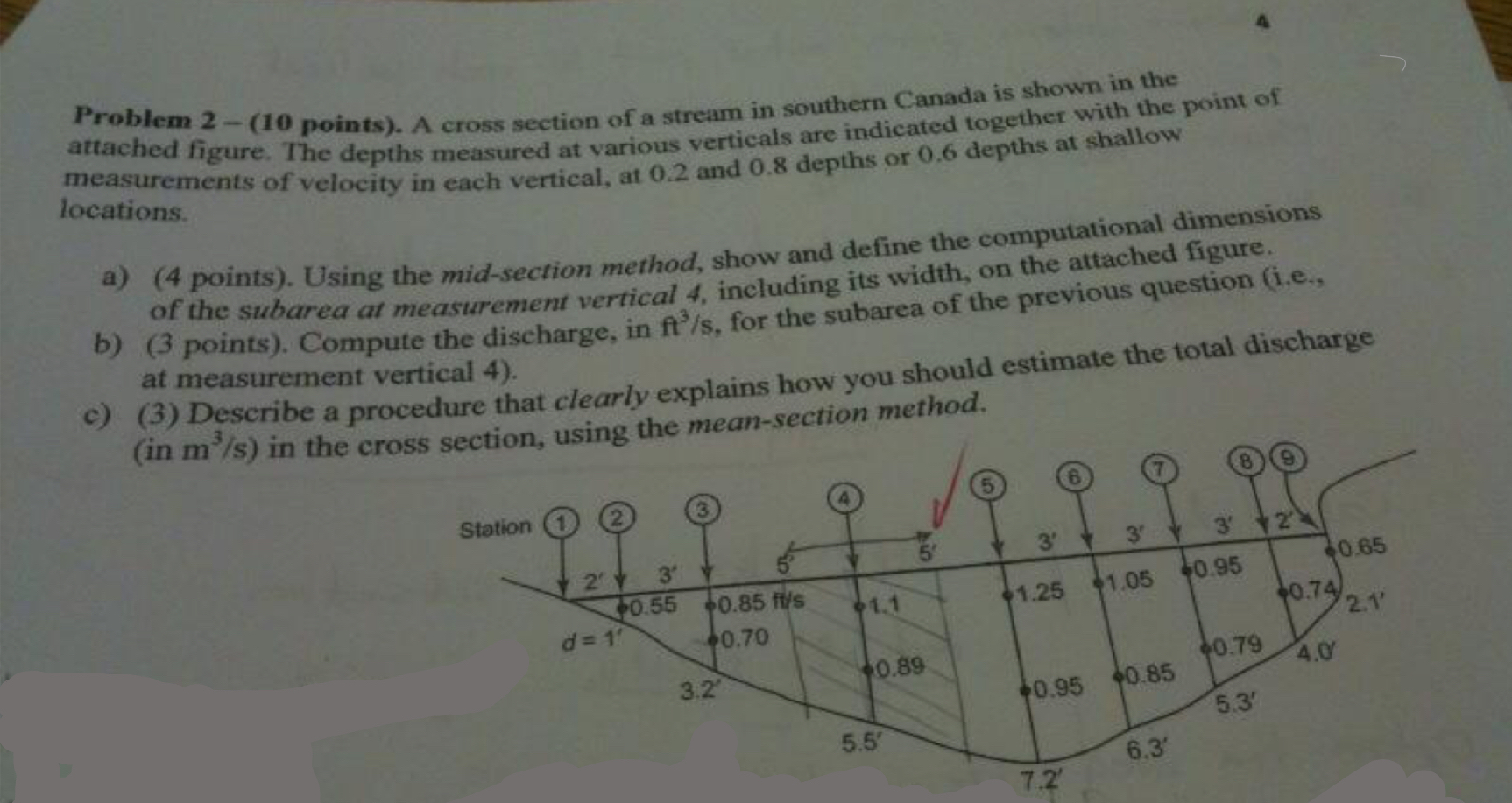 4 Problem 2 - ( 1 0 points ) . A cross section of