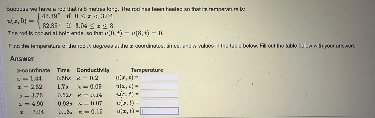 Suppose we have a rod that is 8 metres long. The