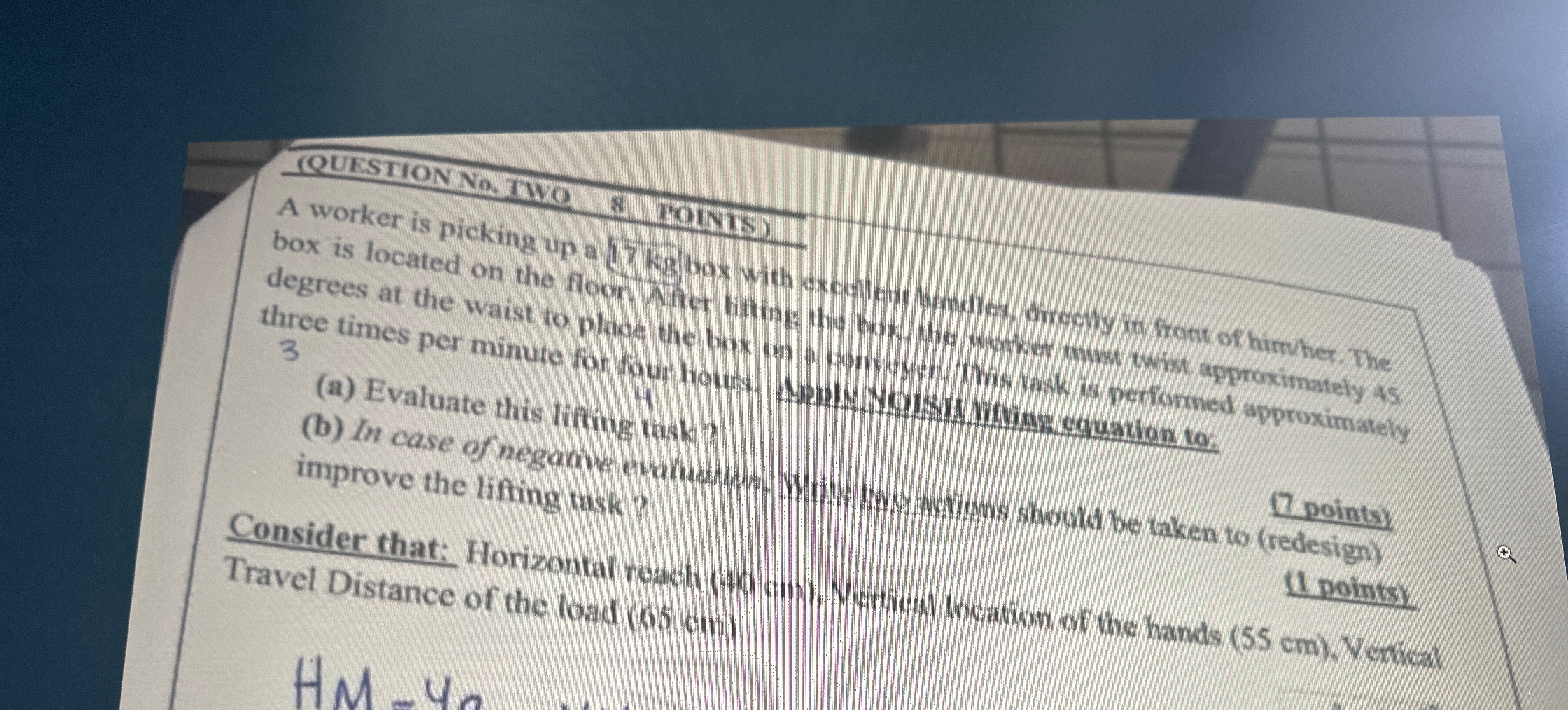 CQUESTION No . TWO 8 MOINTS ) box is located on