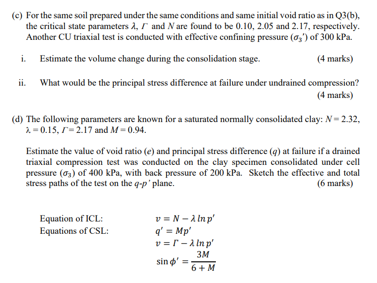 ( c ) For the same soil prepared under the same