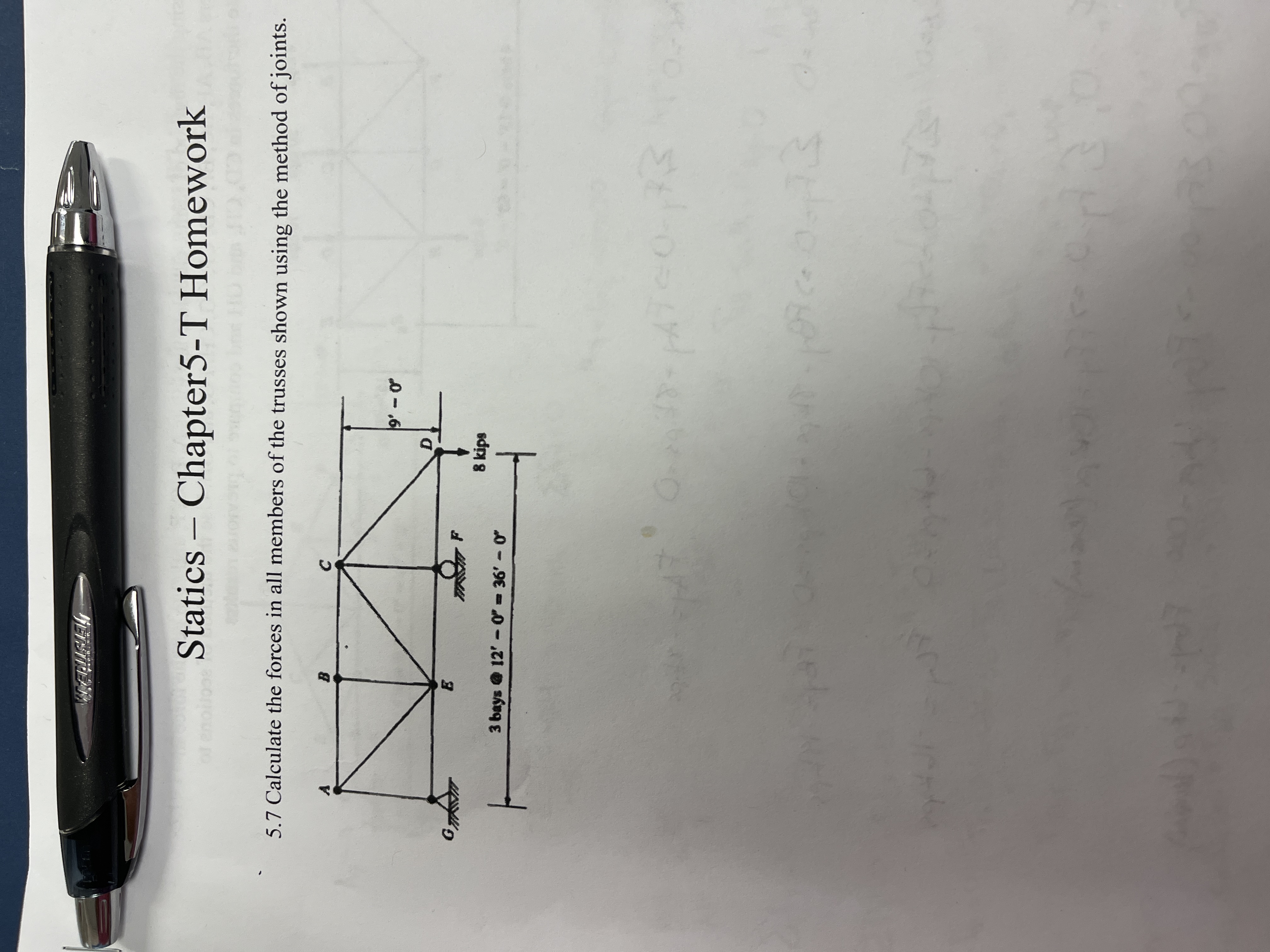 Statics - Chapter 5 - T Homework 5 . 7 Calculate