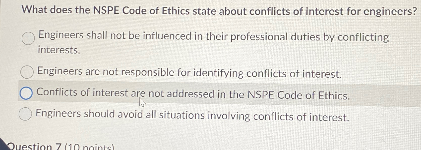 What does the NSPE Code of Ethics state about