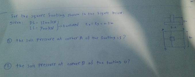 for the square footing shown in the figure below