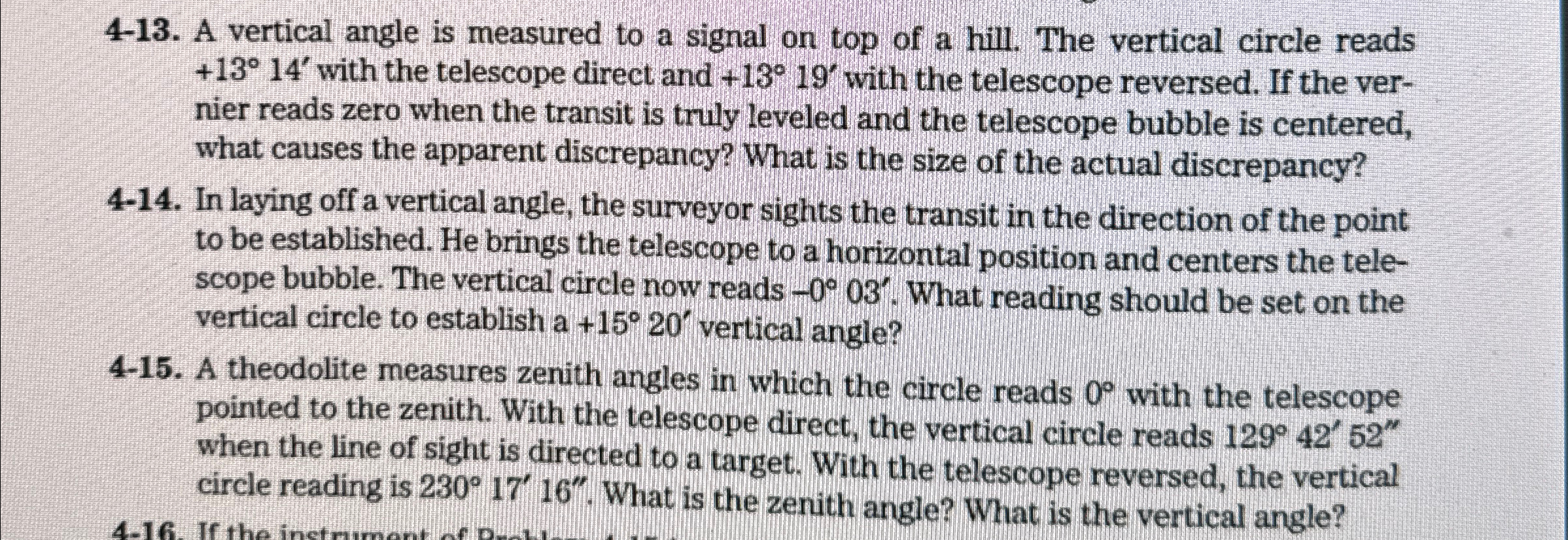4 - 1 3 . A vertical angle is measured to a