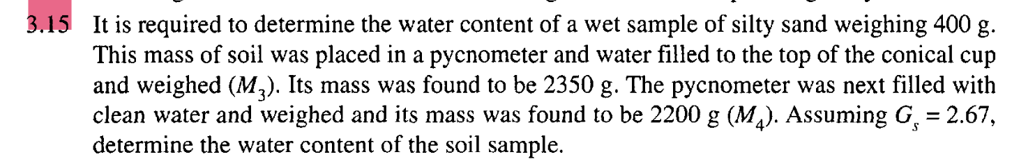 3 . 1 5 It is required to determine the water