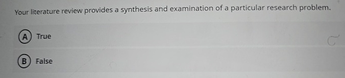 Your literature review provides a synthesis and