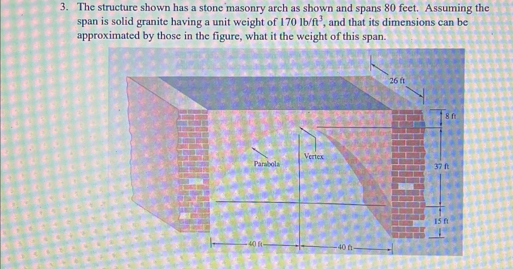The structure shown has a stone masonry arch as