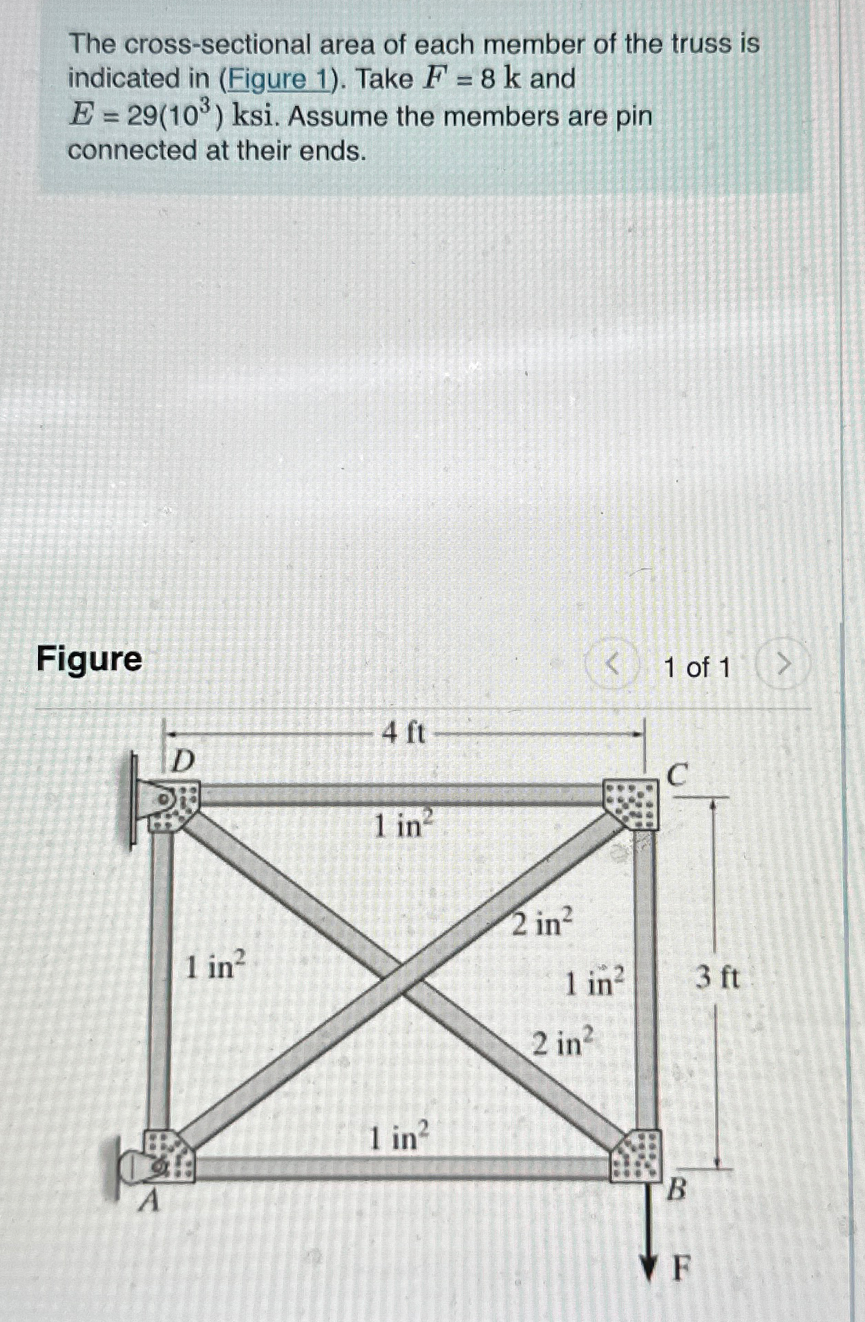 The cross - sectional area of each member of the