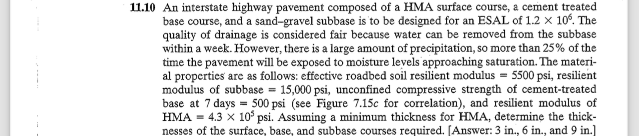 1 1 . 1 0 An interstate highway pavement composed
