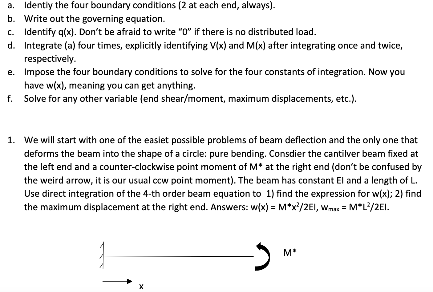 a . Identify the four boundary conditions ( 2 at