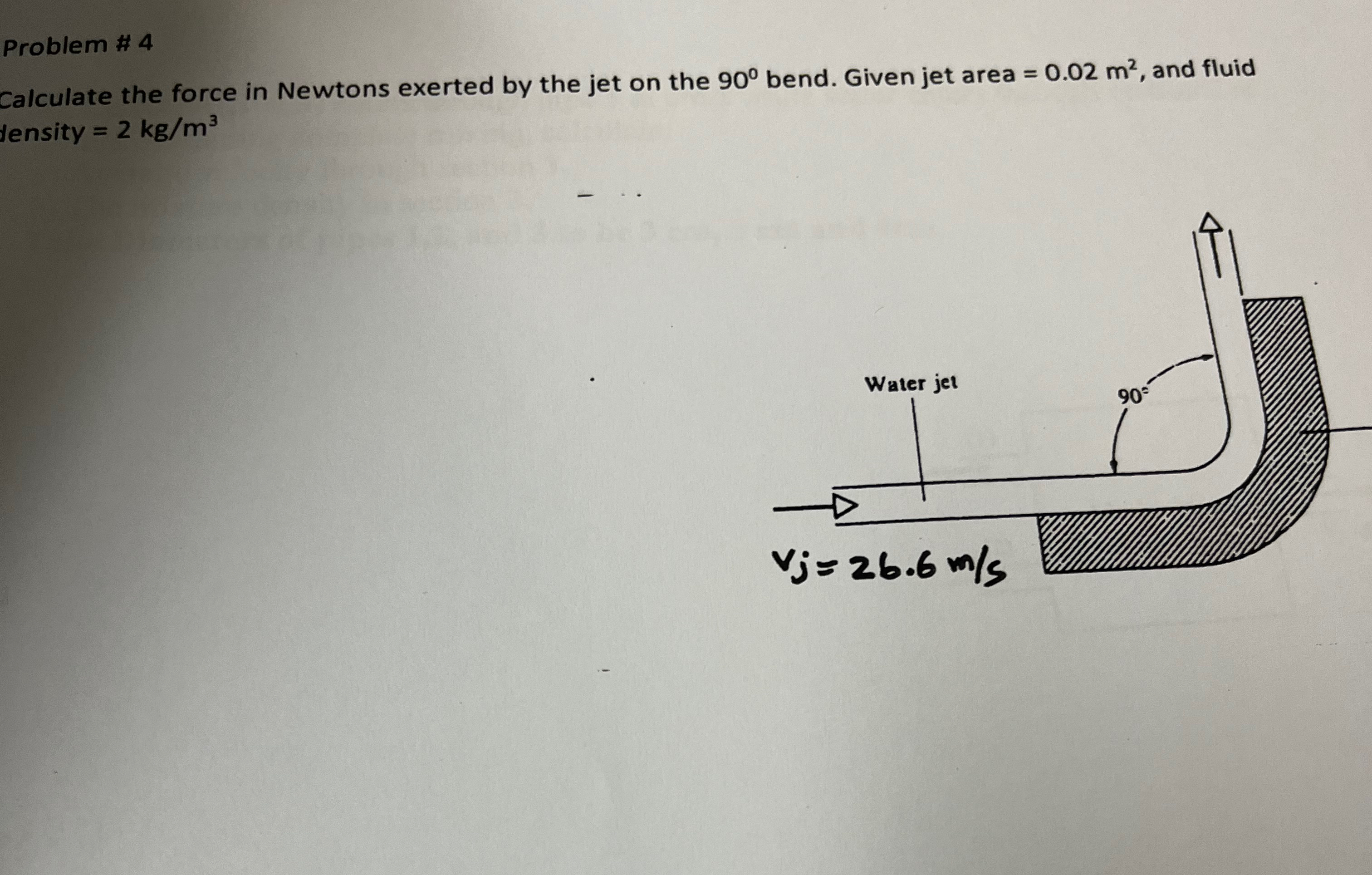 Problem # 4 Calculate the force in Newtons