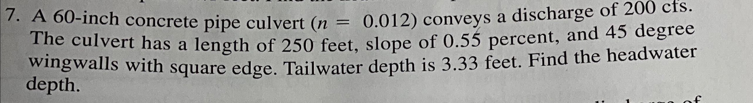 A 6 0 - inch concrete pipe culvert ) = ( 0 . 0 1