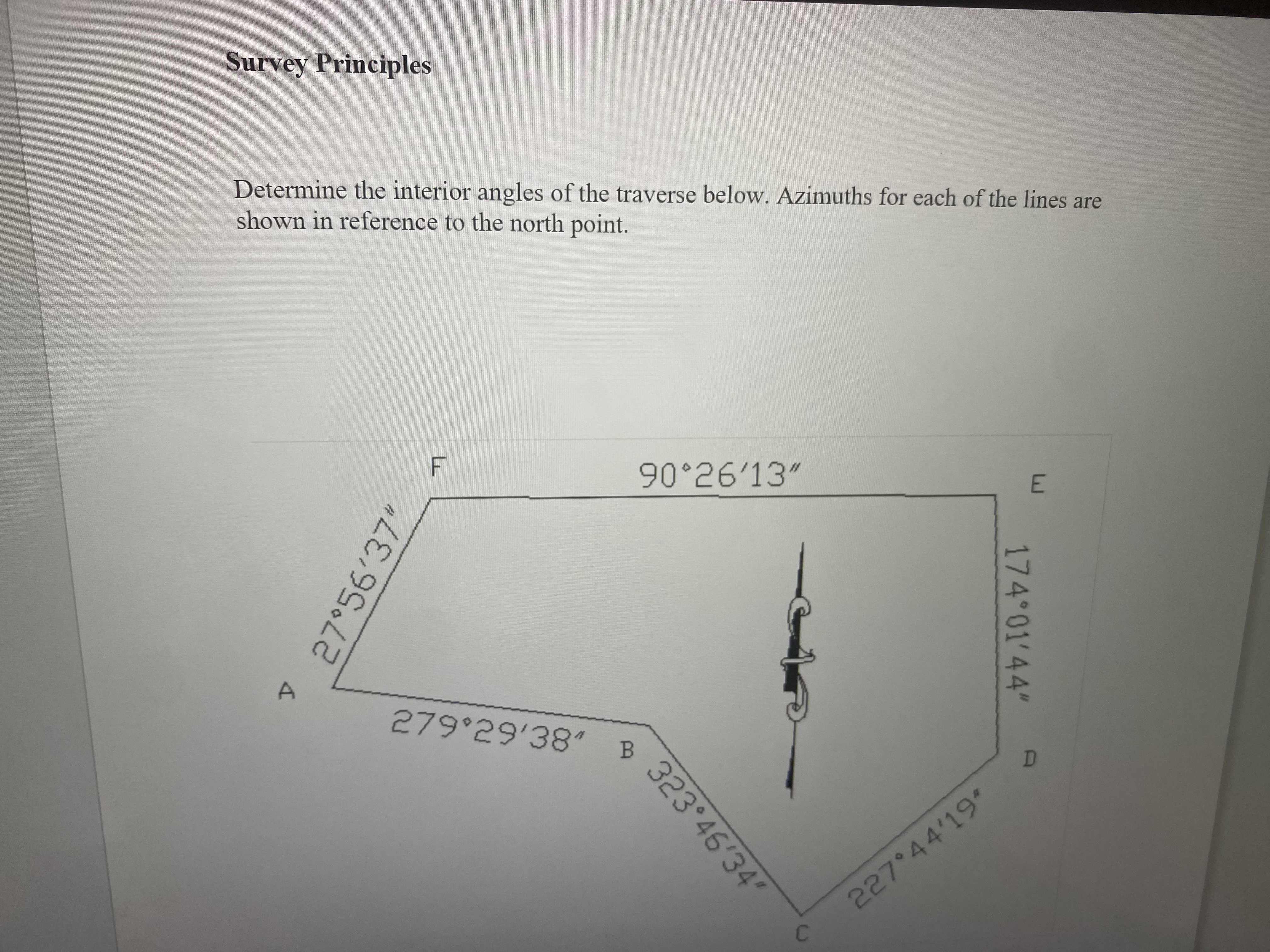 Survey Principles Determine the interior angles
