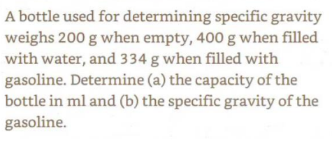 A bottle used for determining specific gravity