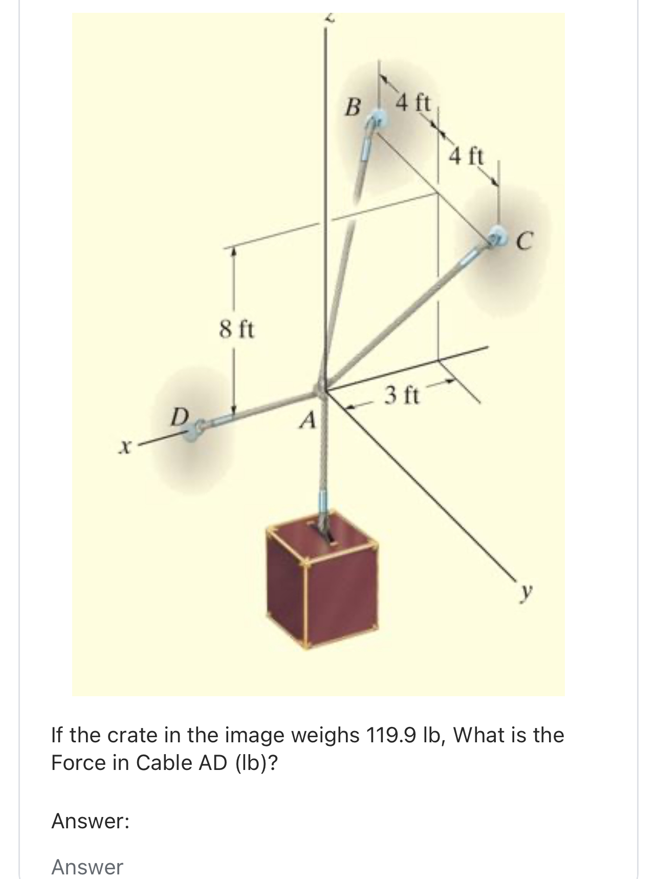 If the crate in the image weighs 1 1 9 . 9 l b ,