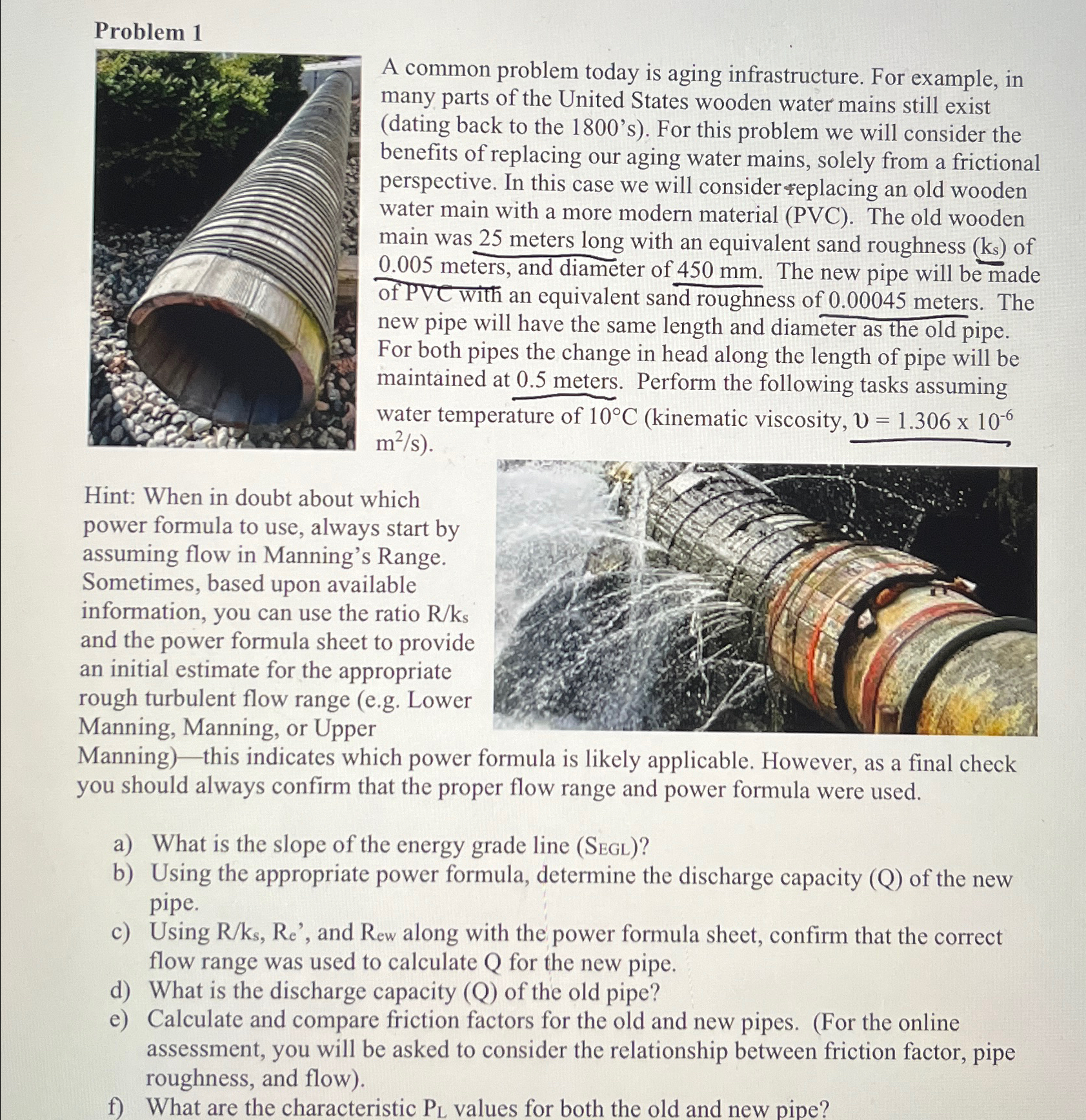 A common problem today is aging infrastructure.