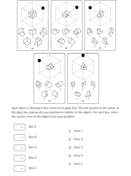 Each object is floating in the center of its