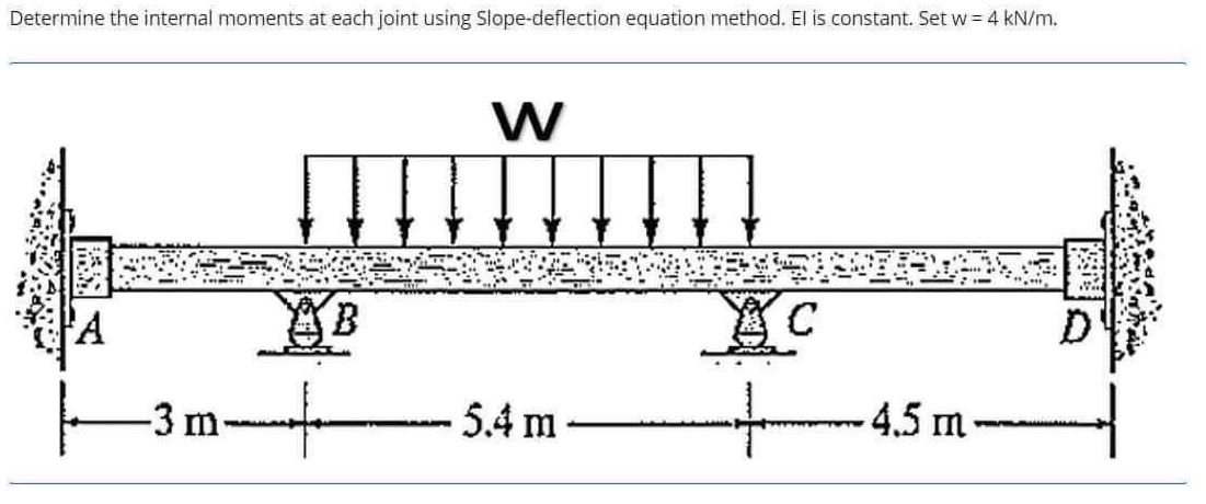 Determine the internal moments at each joint