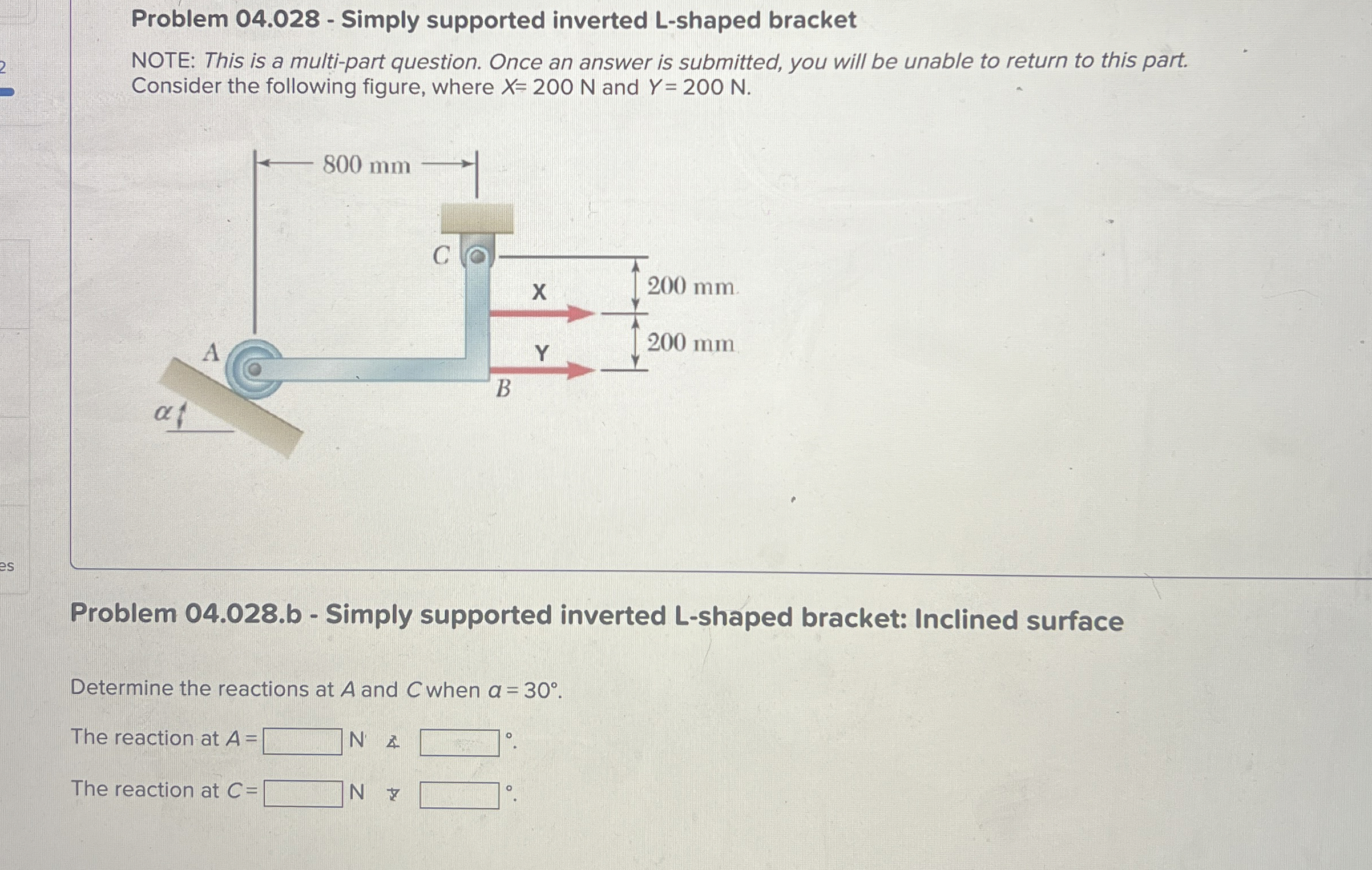 Problem 0 4 . 0 2 8 - Simply supported inverted L