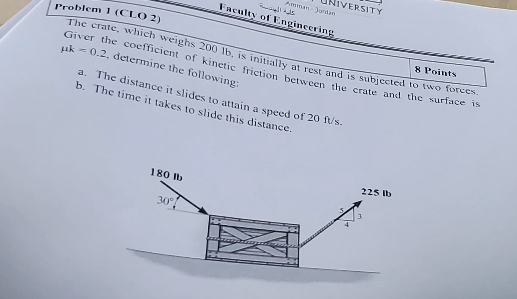 Problem 1 ( CLO 2 ) \ table [ [ Giver the