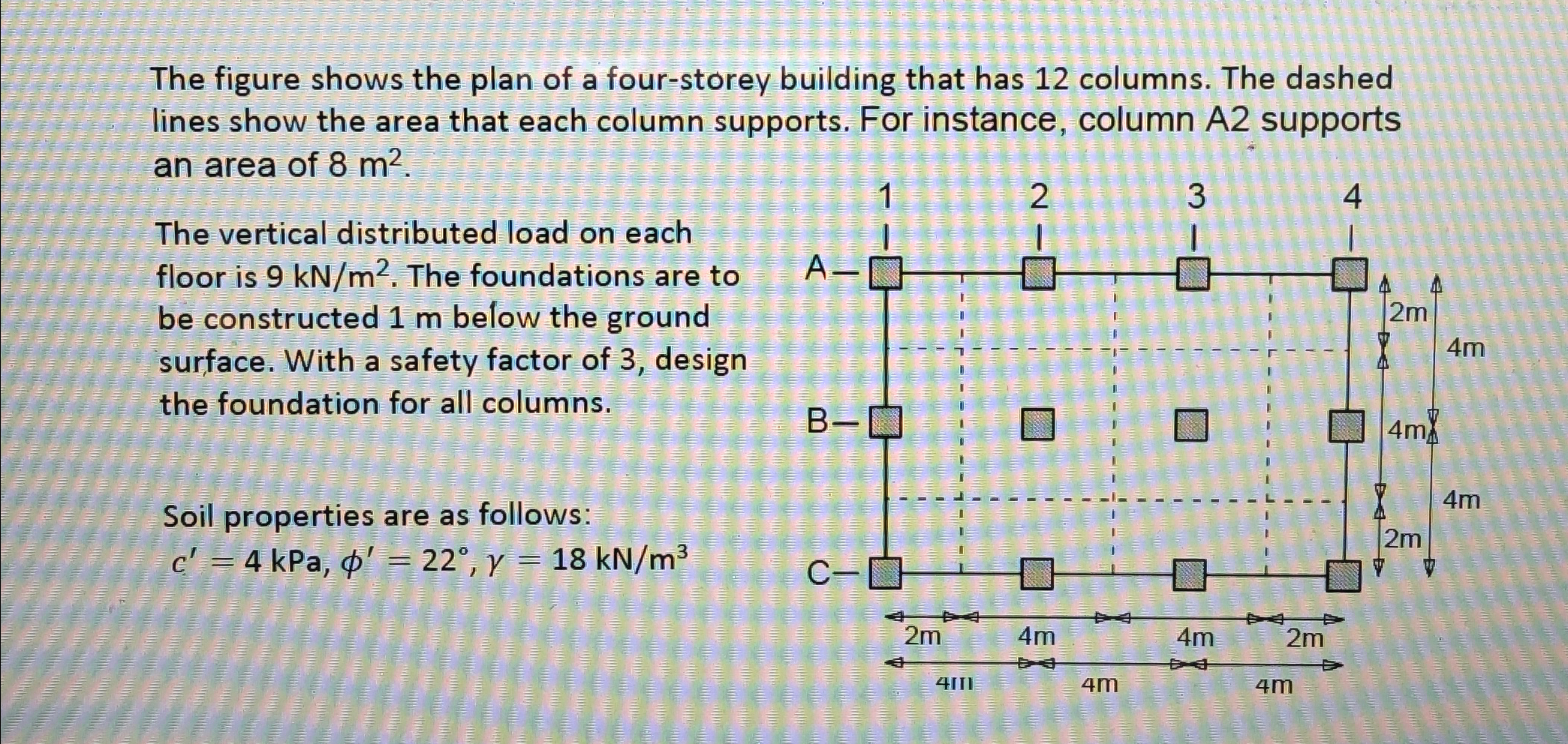 The figure shows the plan of a four - storey