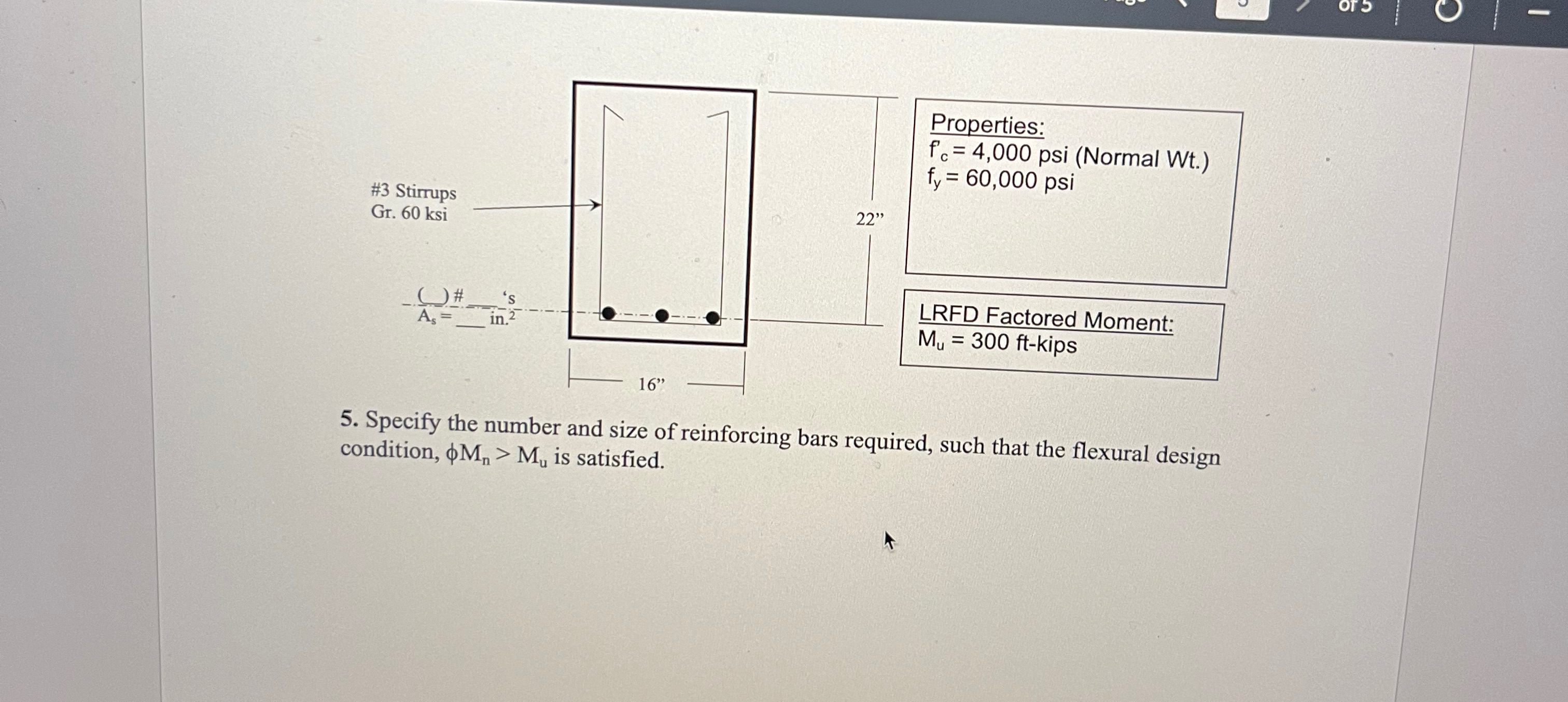 Properties: f c = 4 , 0 0 0 psi ( Normal Wt . ) f