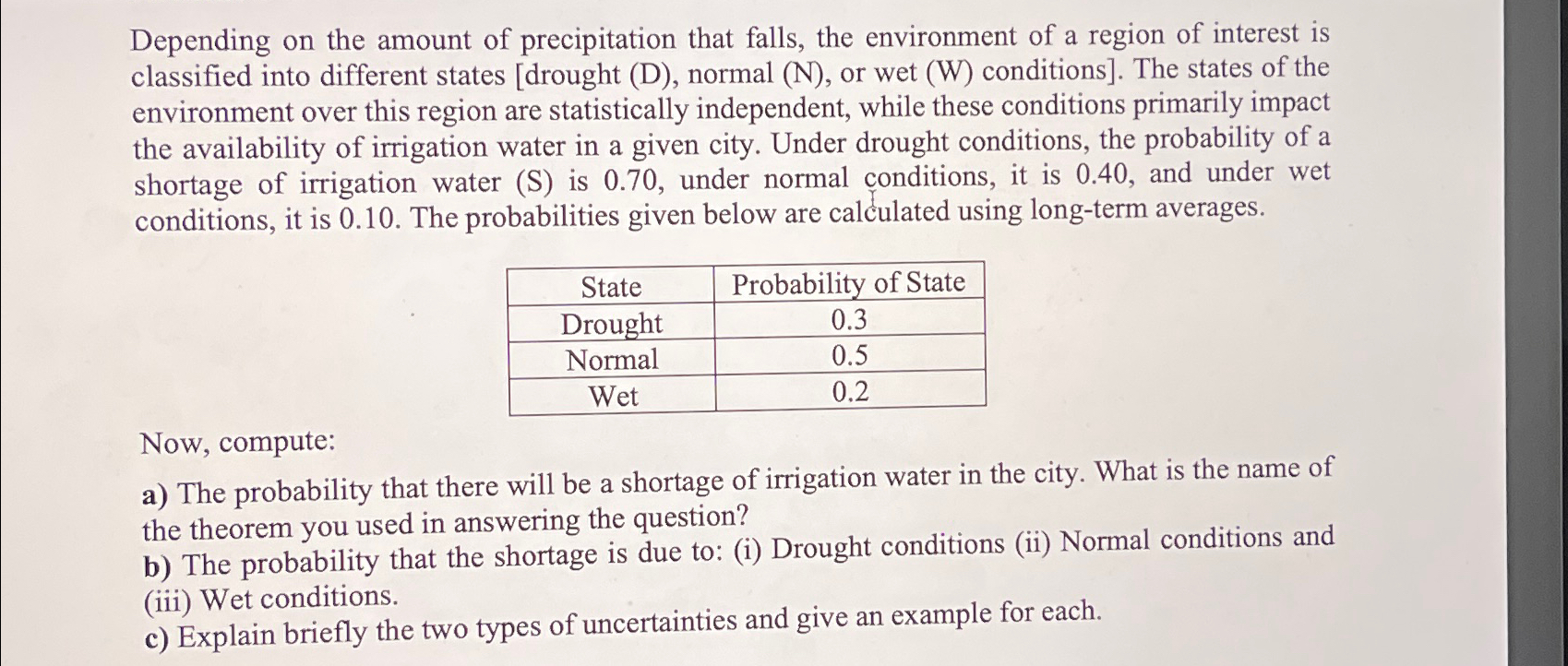 Depending on the amount of precipitation that