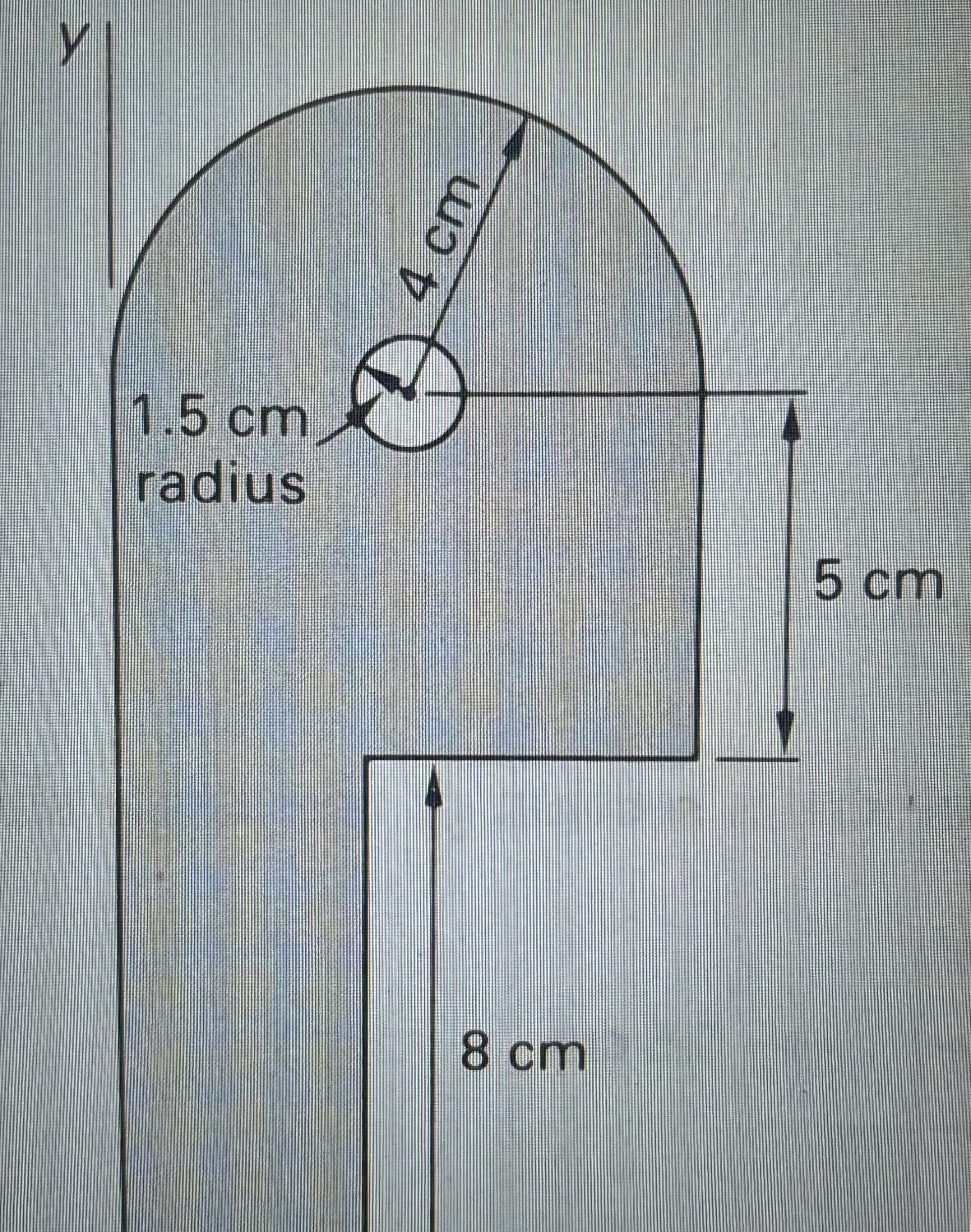 What is most nearly the y - cooridnate of the