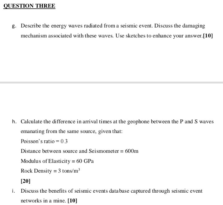 GEOTECHNICAL ENGINEERING g . Describe the energy
